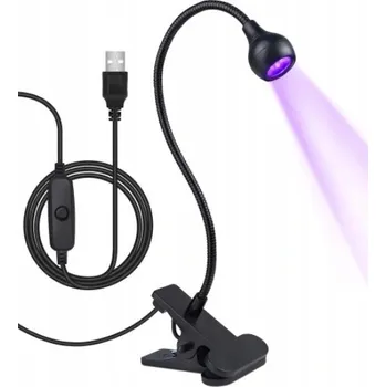 UV lampa na nehty Lampka LED UV 5W pro vytvrzování lepidel, laků, gelů na nehty + silná svorka
