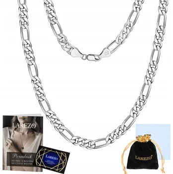 Řetízek STŘÍBRNÝ ŘETÍZEK FIGARO HRUBÝ PÁNSKÝ 50cm PLNÝ 4mm ITALSKÝ 10g STŘÍBRO 925