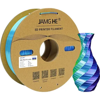 Filament Jamghe Filament Silk PLA tříbarevný modro-fialovo-žlutý
