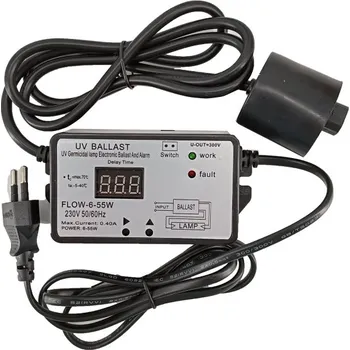Zářivka Napájecí adaptér pro UV lampy 6-55W T5L 4PIN s volitelným průtokovým spínačem a časovačem Průtokový spínač: Bez spínače