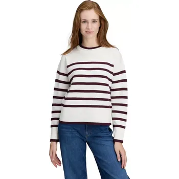Dámský svetr BETTY & CO dámský svetr bílý s vínovými proužky