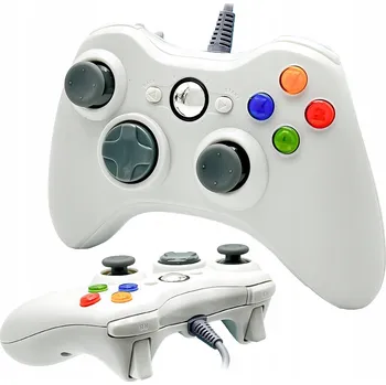 Gamepad Drátový ovladač pro konzoli Microsoft Xbox 360, bílý