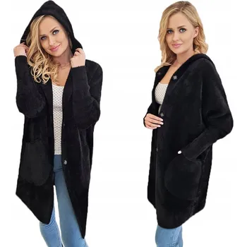 Dámský kabát Soprato dlouhý kabát 909 s kapucí teplý přechodný univerzální velikost