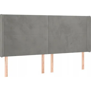 Čelo postele Uszak Aksamit 163x16x118/128 Světle šedé