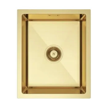 Granitový dřez Jednodřez NAYES 37x45 ocel Inox zlatý PVD