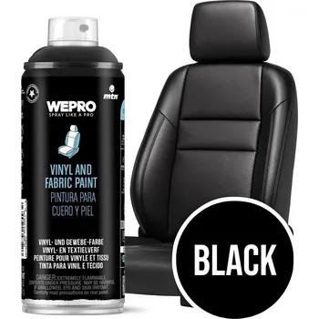 Barva ve spreji Mtn PRO Sprej na Kožené Sedačky, Vinyl a Volanty 400ml Černá Matná