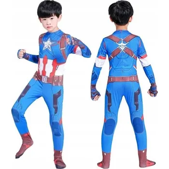 Karnevalový kostým KOSTÝM PŘEVLEK KOSTÝM KAPITÁN SUPERHRDINA SKIN NA KARNEVALOVÝ PLES 116 122