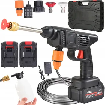 Vysokotlaký čistič Akumulátorová tlaková myčka 48 V, 30 bar, 400 W, 2 akumulátory, 5 m