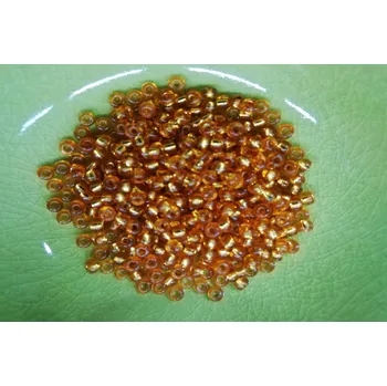 Dětské navlékací korálky Korálky PRECIOSA rokajl vel.8/0 - oranžová čirá - 10g