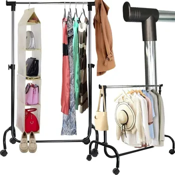 Věšák Stojací věšák kovový BUDMAR černý, stříbrný