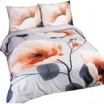 Povlečení saténové bavlněné SATYNLOVE PREMIUM 160x200 květiny listy