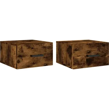 Noční stolek Závěsné noční stolky dub 35x35x20 cm, barva: kouřová