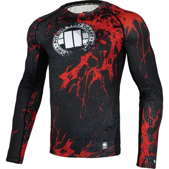 Pánské tričko Tréninkové tričko s dlouhým rukávem Pitbull M černé