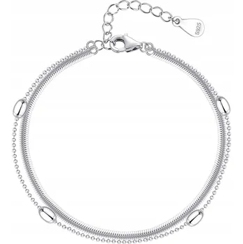 Náramek Náramek stříbrný rhodiovaný dámský dvojitý STŘÍBRO 925