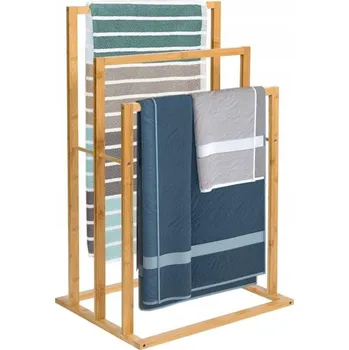 Věšák Stojanový věšák s tyčí Gockowiak bambusový béžový se 3 místy