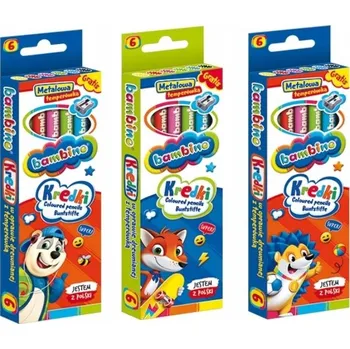 Pastelka Pastelky BAMBINO v dřevěném obalu 6 barev ořezávátko