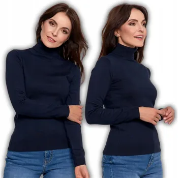 Dámský svetr Moraj dámský rolák modrý dlouhý rukáv dámský tenký rolák viskóza velikost S