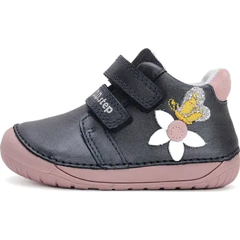 Dívčí polobotky Dětské celoroční boty S070-52656A modrá květina a motýl, D.D.Step Velikost: 20