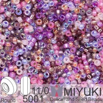 Korálek Korálky Miyuki Round 11/0. Barva Passionflower Mix 5001. Balení 5g.