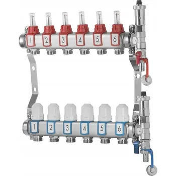 rozdělovač topení DIAMOND ROZDĚLOVAČ PRO PODLAHOVÉ TOPENÍ Z NEREZOVÉ OCELI - 4 OKRUHY