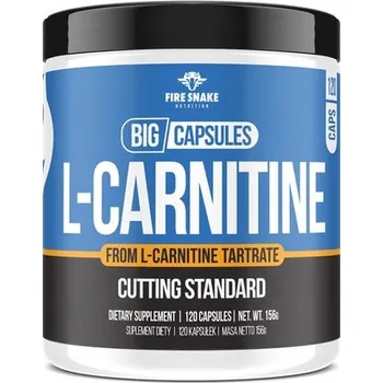 Spalovač tuku Víceúčelové kapsle Fire Snake Nutrition L-Carnitine Big Capsules, přírodní chuť, 200 g, 120 ks