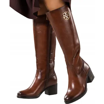 Dámské kozačky Casu dámské kozačky po kolena na sloupku, velikost 38