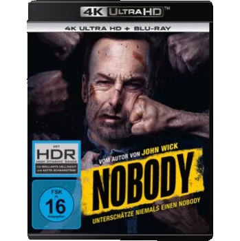 Blu-ray film Nobody 4K, 1 UHD-Blu-ray + 1 Blu-ray – Naishuller Ilya,Bob Odenkirk,Connie Nielsen (EN)