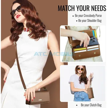 Pouzdro na mobilní telefon Luxusní dámská kabelka CaseMe hnědá (telefon, karty, RFID blokace, velikost do 7,5") a zpět 78 Kč s ATC Clubem