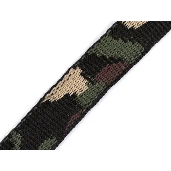 Popruh maskáčový šíře 20 mm METRÁŽ - 2 zelenočerná tm maskáčová