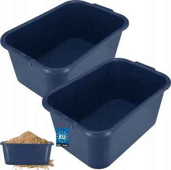 Zednická nádoba 2x STAVEBNÍ VANA OBDÉLNÍKOVÁ ZEDNICKÁ 45L NA MALTU, MÍCHACÍ NÁDOBA NA BETONU A VODU