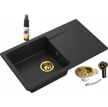 Granitový dřez Jednokomorový granitový dřez Granitan TRENDY černá barva