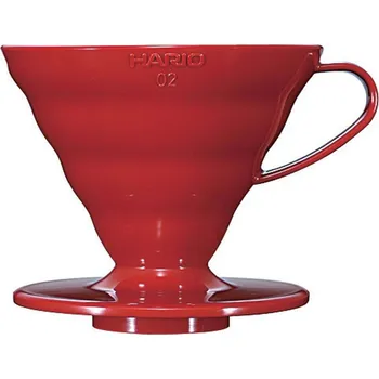 Dripper Hario V60-02 dripper - čirý plast Barva: Červená