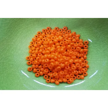 Dětské navlékací korálky Korálky PRECIOSA rokajl vel.8/0 - oranžová matná - 10g