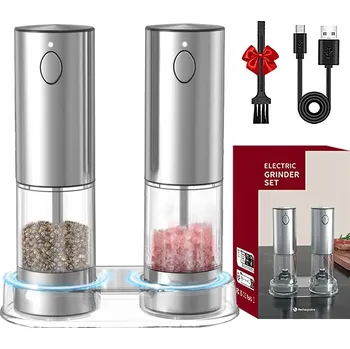 Kuchyňský mlýnek Elektrický mlýnek na sůl a pepř s LED displejem a 5 úrovněmi hrubosti
