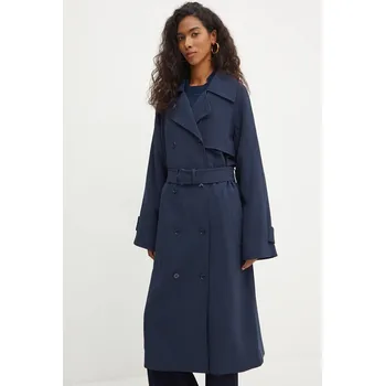 Dámský kabát Trench kabát MICHAEL Michael Kors dámský, tmavomodrá barva, přechodný, oversize, MF420EXENX 59X, vel. M