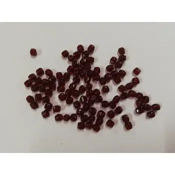 Dětské navlékací korálky Korálky broušené - ohňovky 3mm - tmavě červená - 100ks