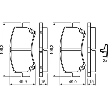 Brzdový systém Sada brzdových destiček, kotoučová brzda BOSCH 0 986 424 626