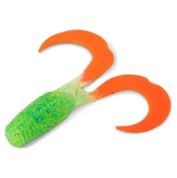 Umělá nástraha Iron Claw nástraha Curly One Blue Glitter Chartreuse Orange 12cm-8048754