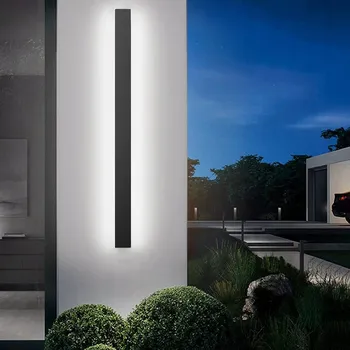 Nástěnné svítidlo 24W LED Nástěnné Svítidlo Fasádní IP65 Černé 80CM Studená Bílá