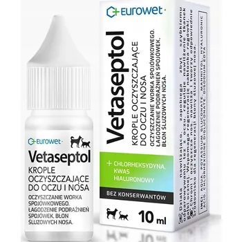 Léky na uši a oči Eurowet VETASEPTOL 10 ml Kapky do očí a nosu pro psy a kočky