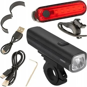 Cyklosvítilna MOCNE LAMPKI ROWEROWE KOMPLET PRZÓD TYŁ SADA LED SVĚTLO NA KOLO NA USB