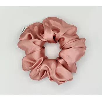 Saténová Scrunchie gumička starorůžová XXL