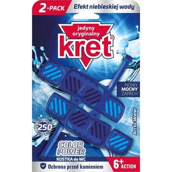 WC čistič Kret Color Power WC kostka Arctic Water 2x40 g