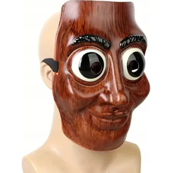 Halloweenská maska na obličej brain rot tiktok tung tung sahur plastová hnědá