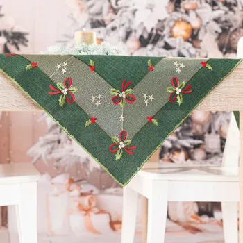 ubrus VÁNOČNÍ MAŠLE Ubrus s výšivkou, šířka 85 cm x výška 85 cm, 002 zelená