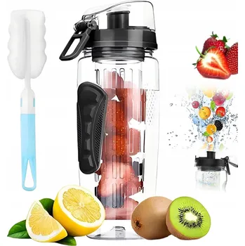 BUTELKA NA SIŁOWNIĘ 1L LAHEV NA PITÍ S NÁPLNÍ NA OVOCE A NÁUSTKEM, FITNESS POSILOVNA