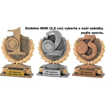 Keramická trofej s pořadím FG151-3 Emblém MINI (2,5cm) vyberte z naší nabídky podle sportu.