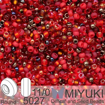 Korálek Korálky Miyuki Round 11/0. Barva Magma Mix 5027. Balení 5g.