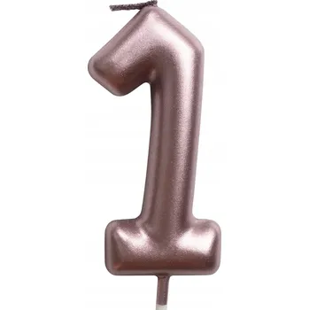 Dortová svíčka Narozeninová svíčka číslice "1" – růžové zlato