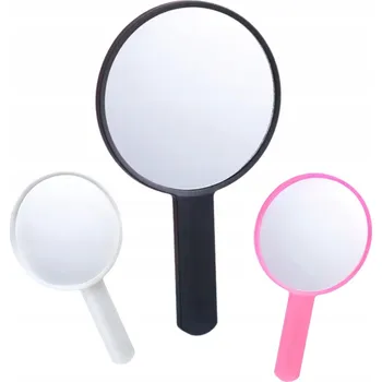 Kosmetické zrcátko Kulaté kosmetické zrcátko Moemi s rukojetí pro styling řas, černé